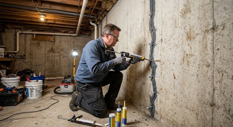 Basement Crack Repair in Westford, MA