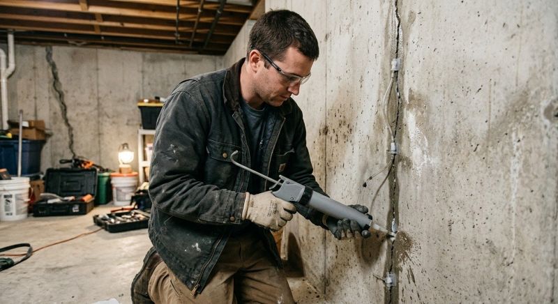 Basement Crack Repair in Westford, MA