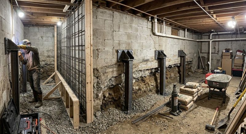 Basement Stabilization in Westford, MA