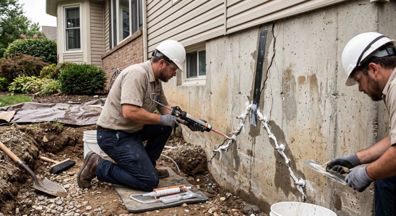 Cracked Foundation Repair in Hampstead, NH
