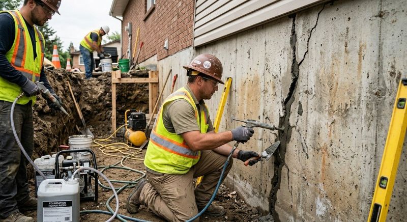 Cracked Foundation Repair in Methuen, MA