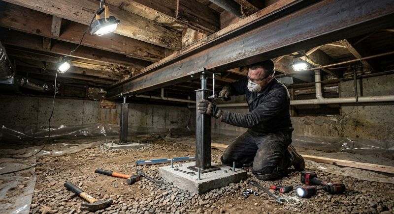 Crawlspace Structural Repair in Westford, MA