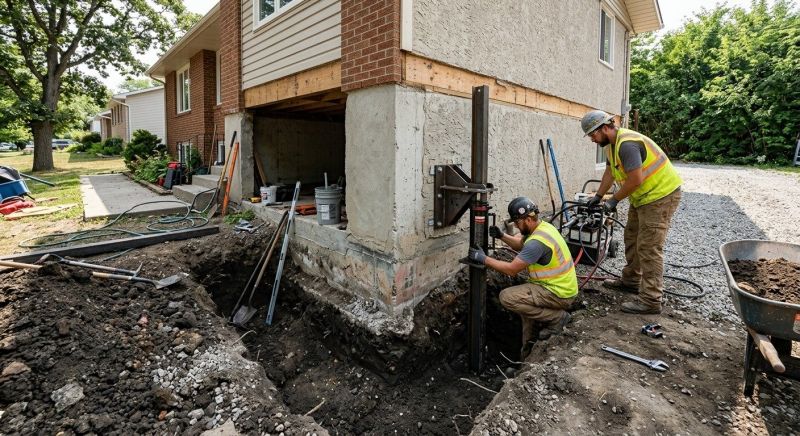 Foundation Pier Repair in Westford, MA