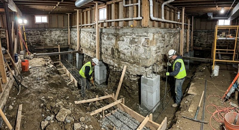 Foundation Underpinning in Westford, MA