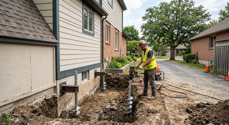 Helical Piers Installation in Westford, MA