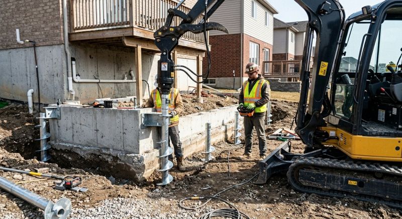 Helical Pile Installation in Westford, MA