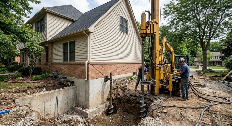 Helical Pile Installation in Westford, MA