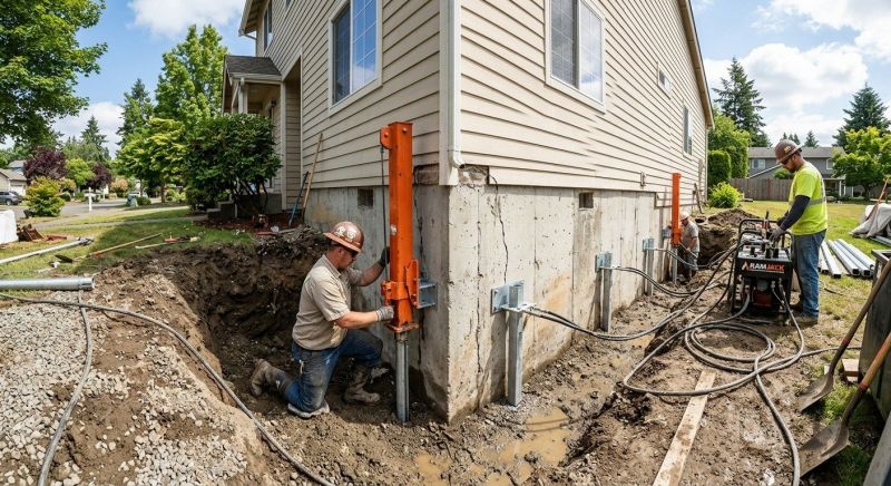 Sinking Foundation Repair in Groton, MA