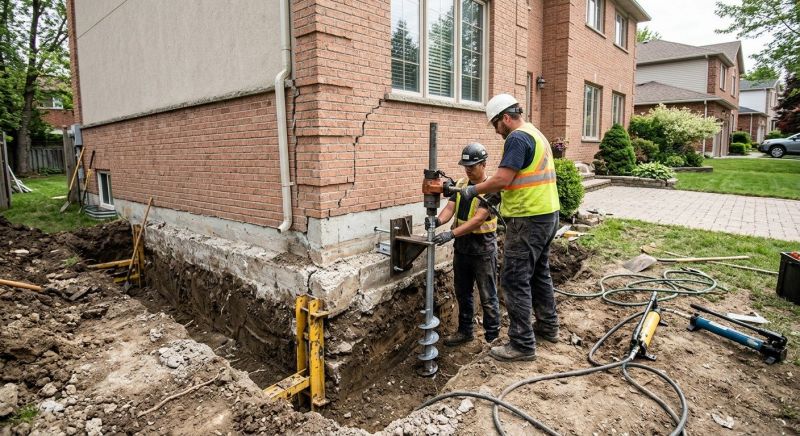 Sinking Foundation Repair in Needham, MA