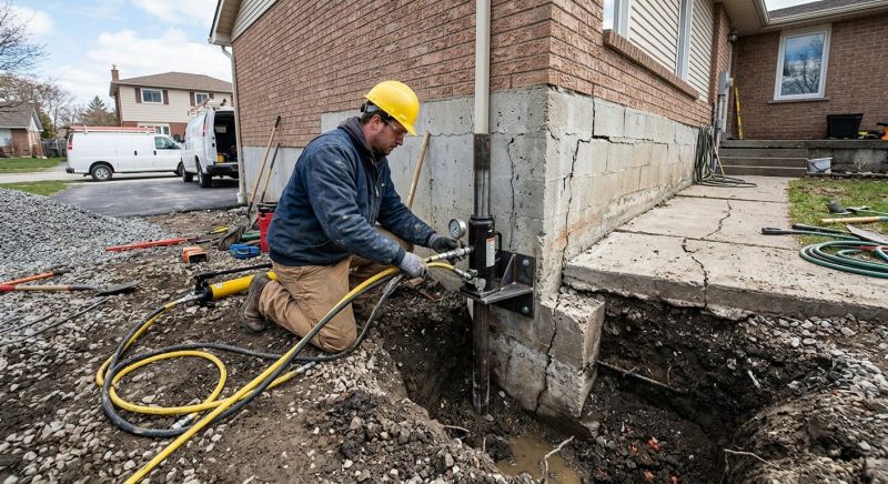 Sinking Foundation Repair in Newton Center, MA