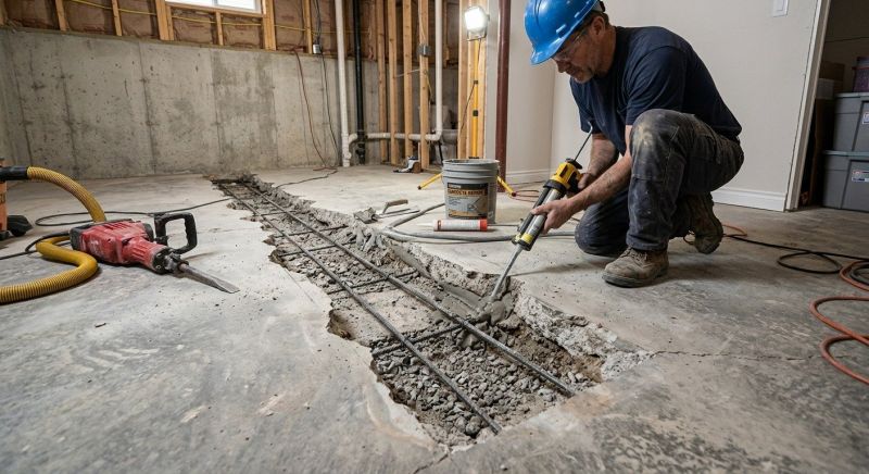 Slab Foundation Repair in Westford, MA